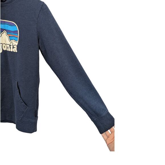 Patagonia Navy Blue Hoodie Women's Fitz Roy Far Out Ahnya Hooded Sweatshirt - Picture 3 of 7